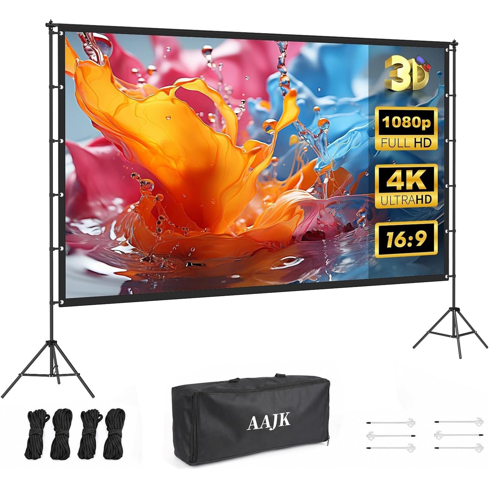 AAJK 120in Outdoor Projector Screen with Stand Easy Set Up Screen | Projector...