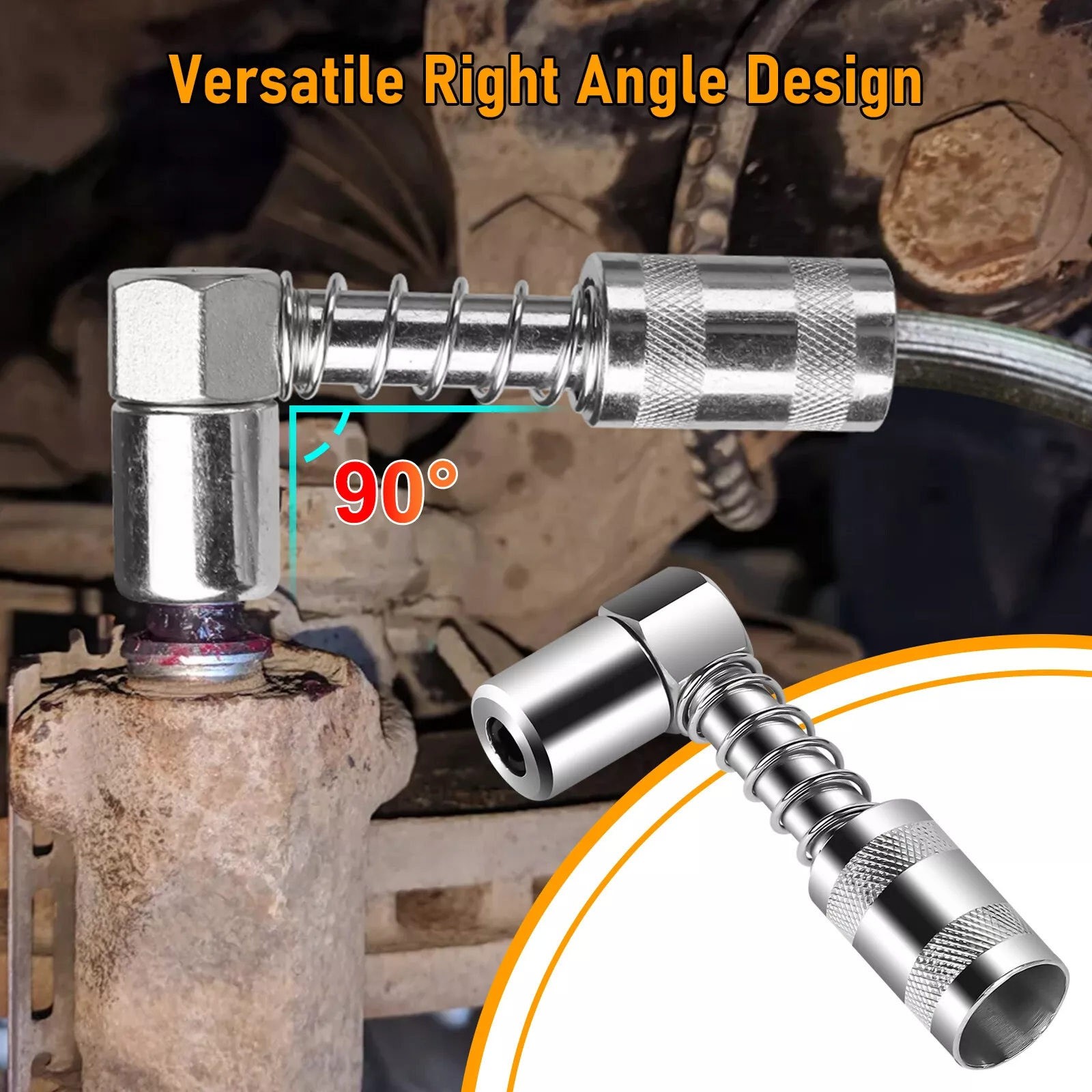 1 Set Grease Nozzle Adapter Grease Gun-Accessory 90 Degree Coupler Adapter Tool