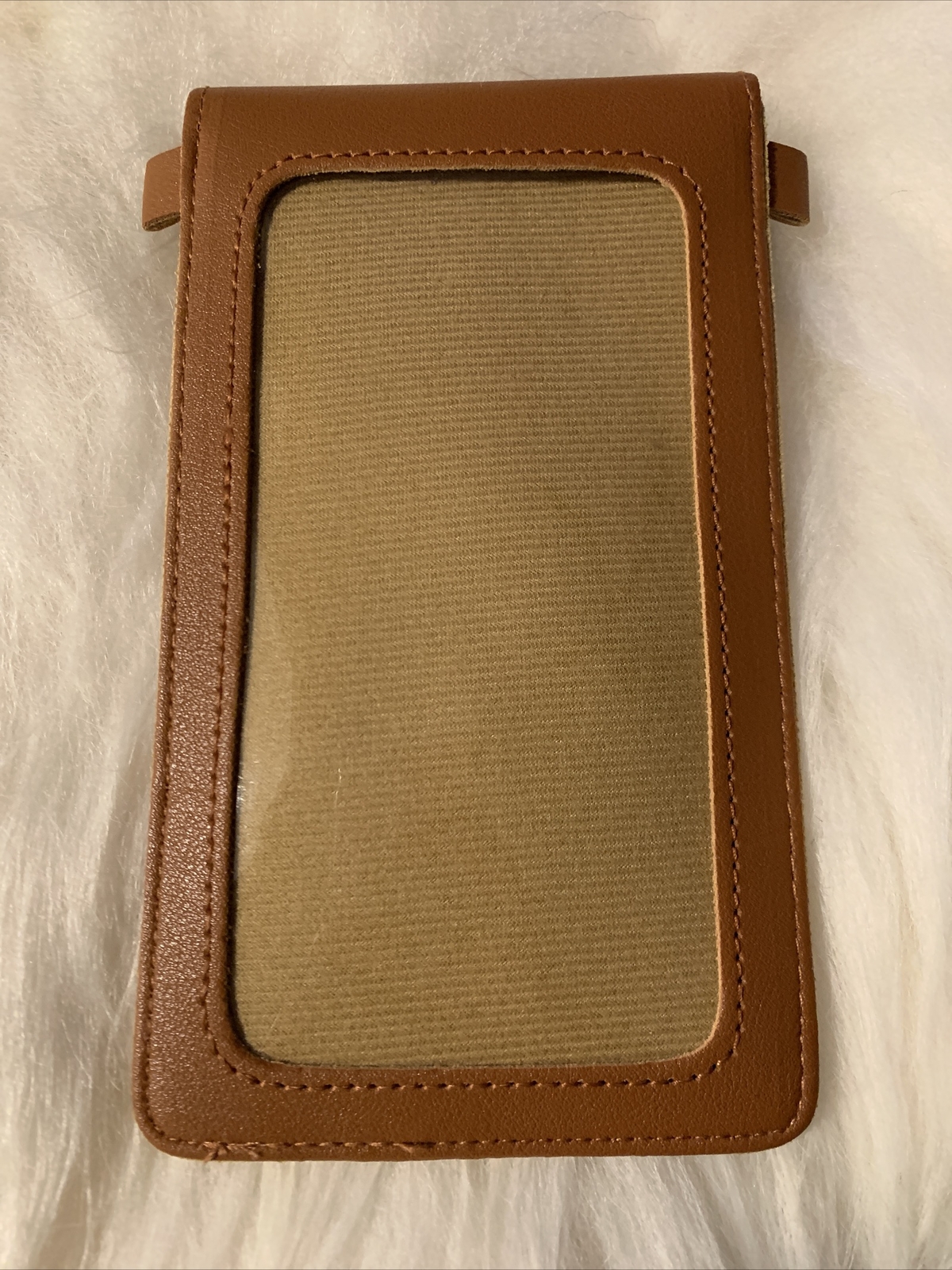 Perforated Design cell Phone Touchscreen Pocket Snap Wallet - Brown