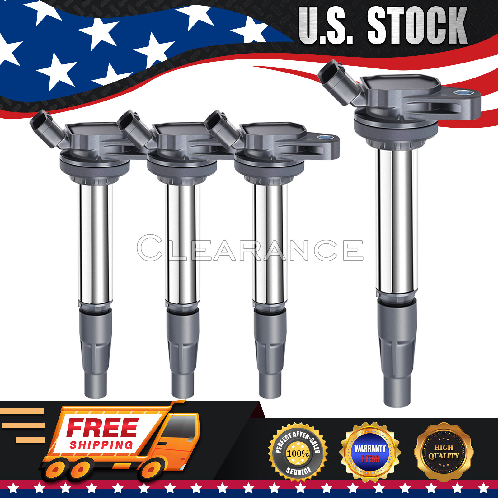 4x Ignition Coils for Corolla Lexus Toyota Matrix Prius V Scion XD L4 1.8L UF596