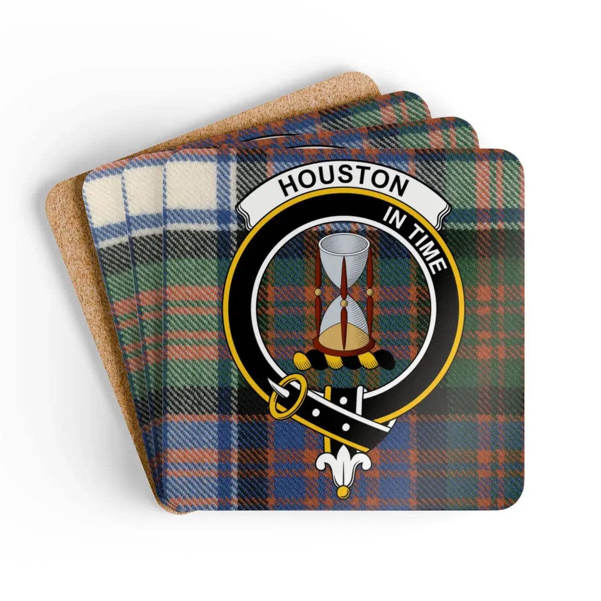 Clan Houston Crest Tartan Coaster Set – Scottish