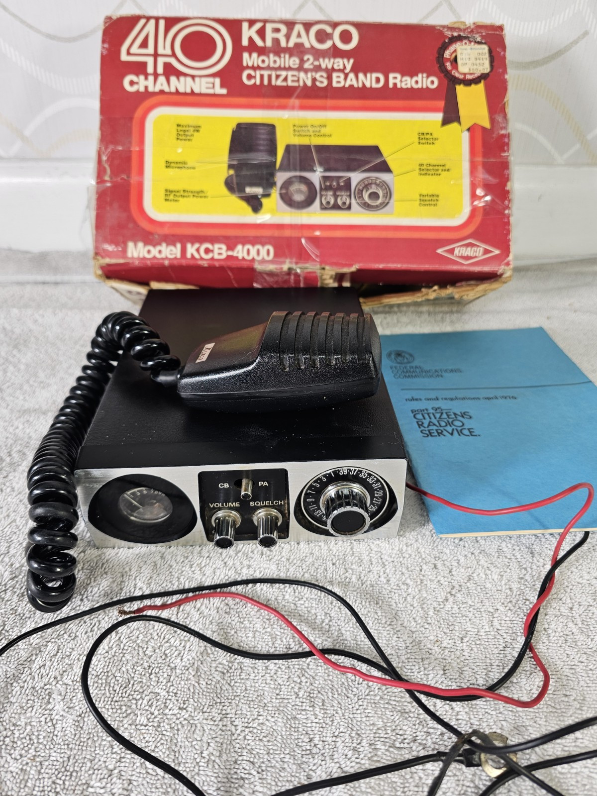 KRACO Model KCB-4000/40 Channel Mobile 2-way Citizens Band CB Radio Tested/Works