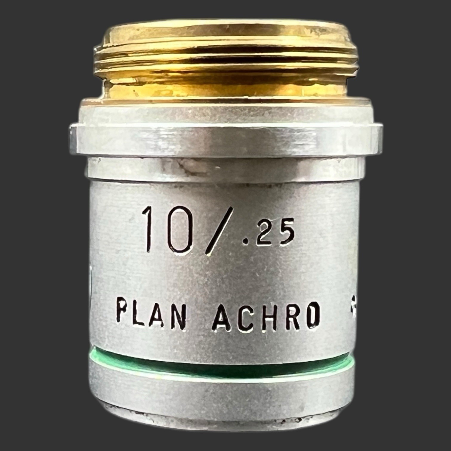 AO American Optical 10/.25 Plan Achro Microscope Objective Lens Cat.1019 Austria