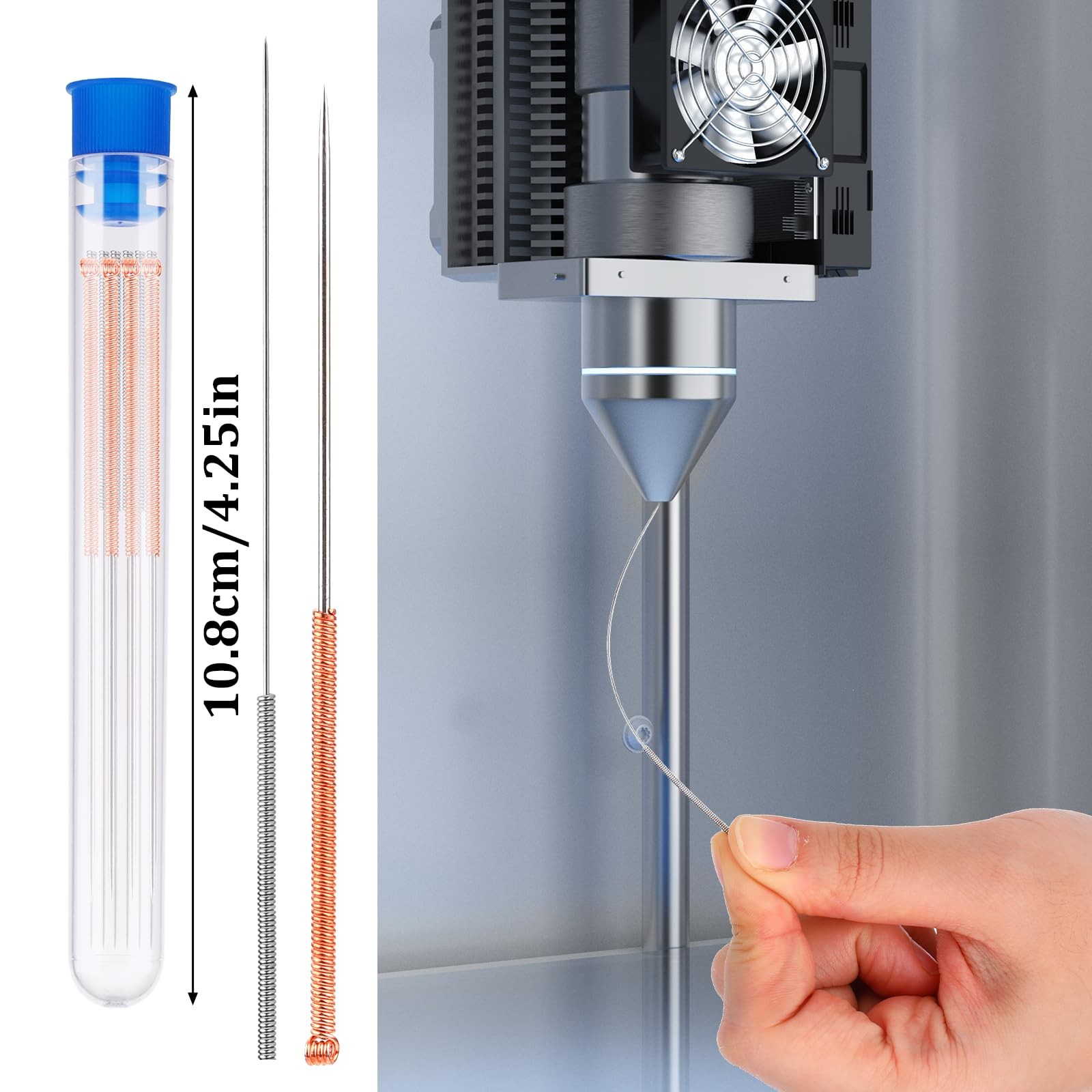 3D Printer Nozzle Cleaning Kit, 10 Pcs Stainless Steel blue