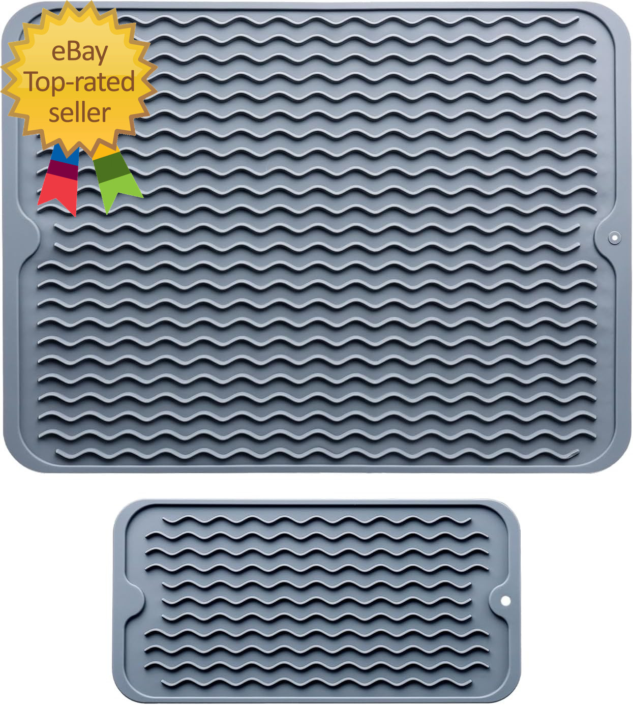 Silicone Dish Drying Mat 2 Packs of Non-Slip Silicone Mat Easy Clean Drying Mat