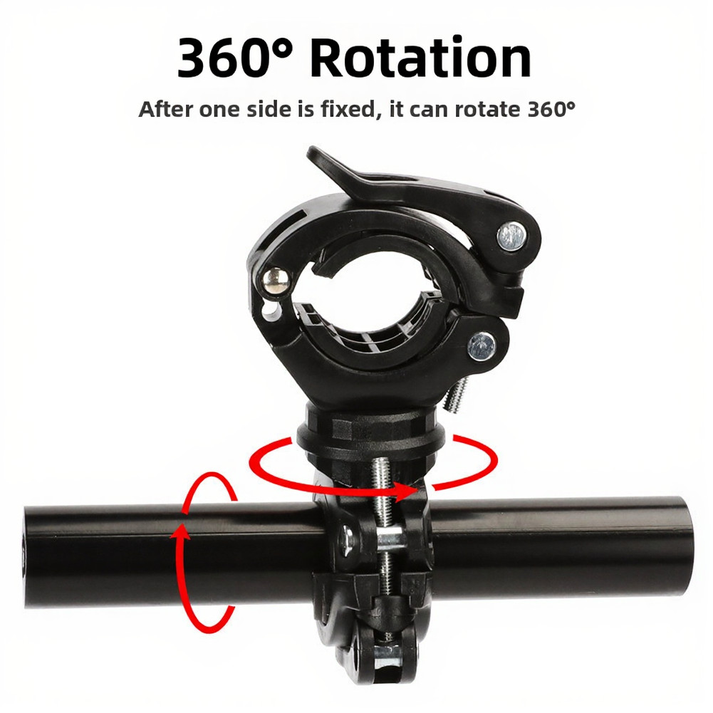Mountain Bike Flashlight Mount Clip Adjustable Fit for All Terrain Use