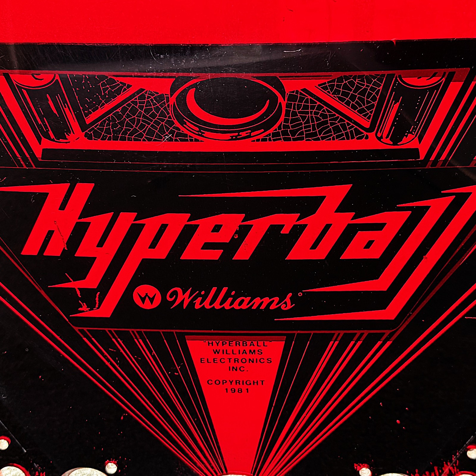 Williams Hyperball Pinball Machine Arcade Gun Shooting Game Playfield ORIGINAL