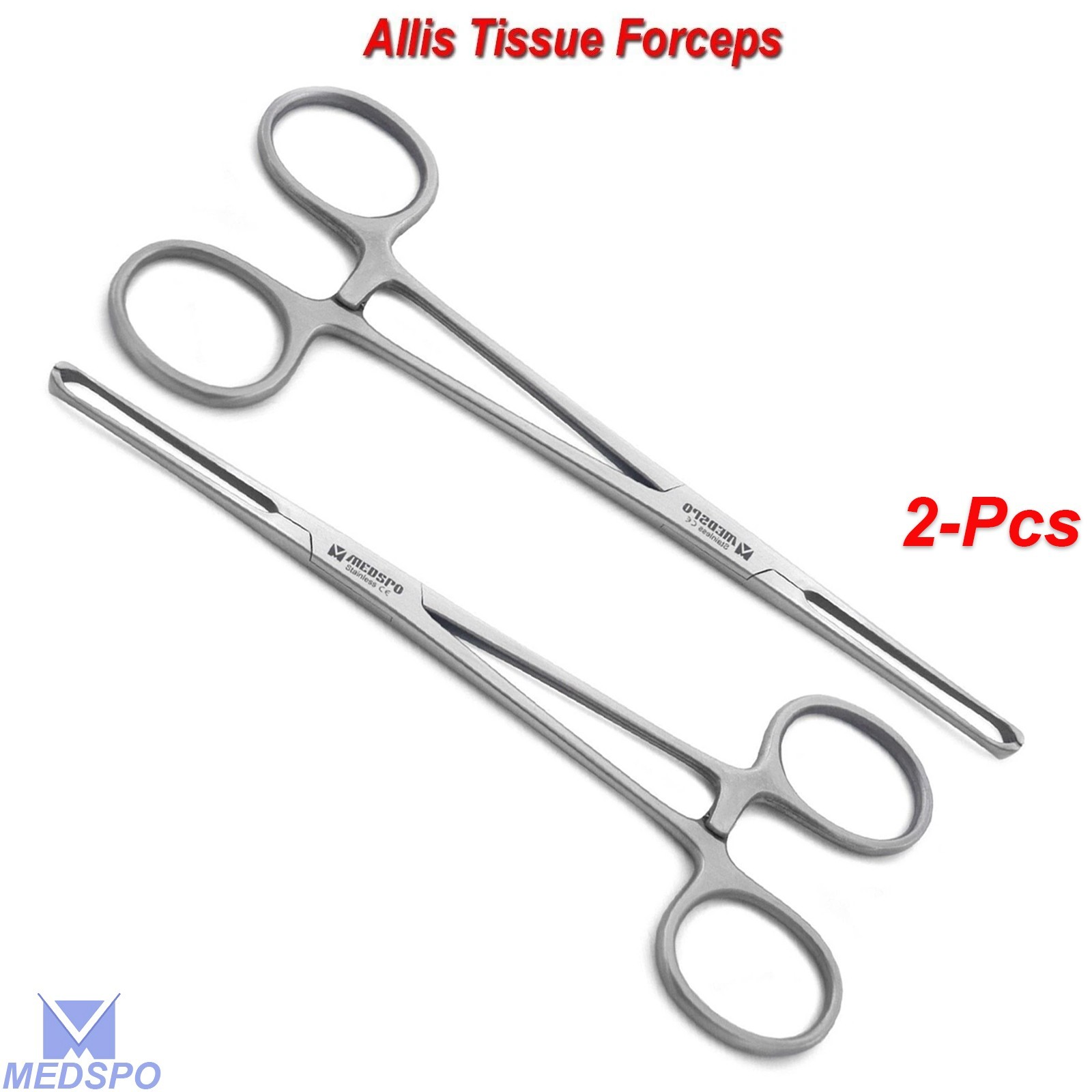 Surgical Allis Tissue Forceps Clamp Teeth Holding Grasping Veterinary Instrument