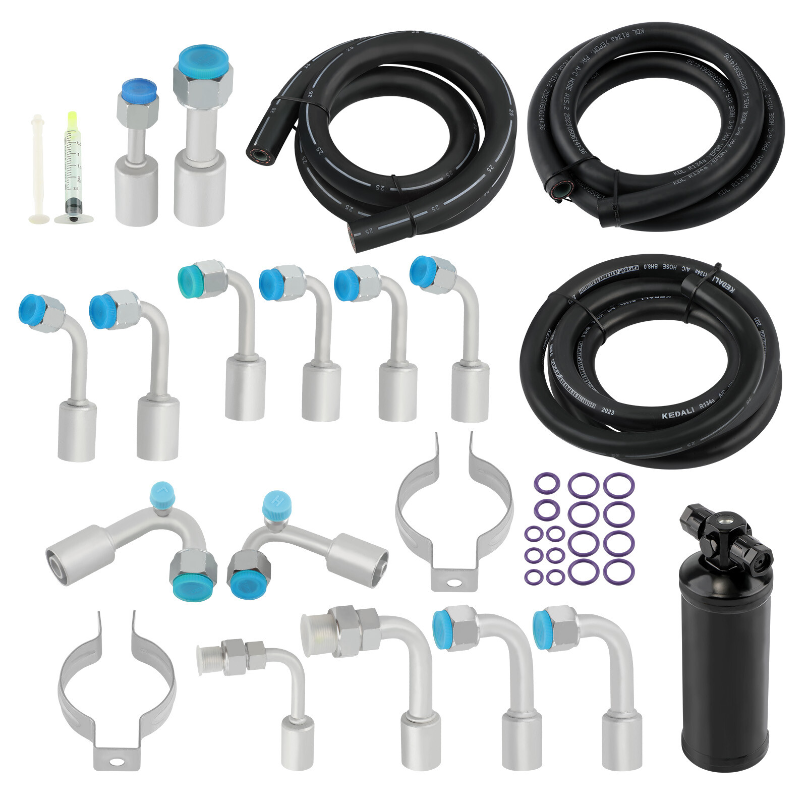 Universal A/C Systme Air Condition Hose Kit + Drier + Fittings