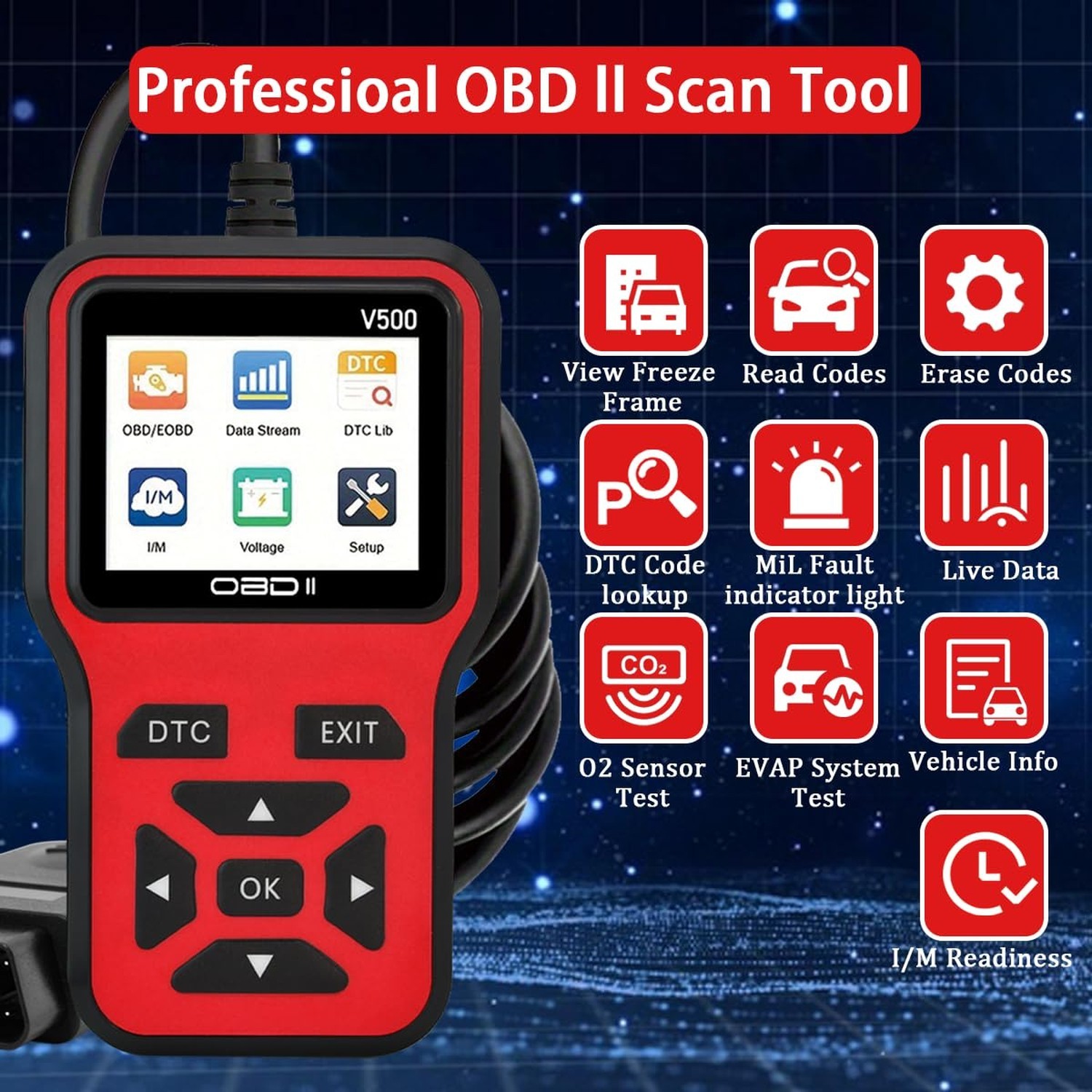 OBD2 Scanner Diagnostic Tool - Check Engine Light Code Scanner Tool... Fast Ship