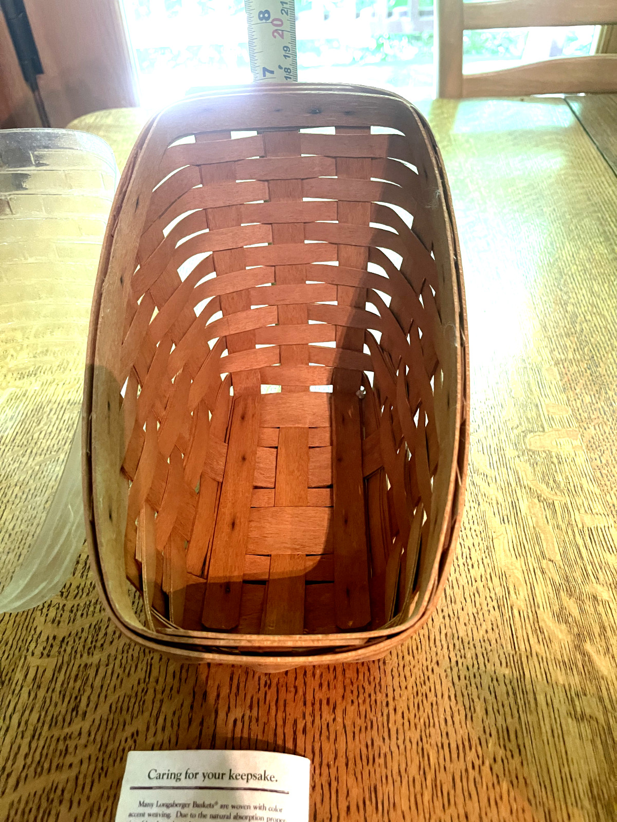 Longaberger Small Vegetable Basket, w/Protector, MINT
