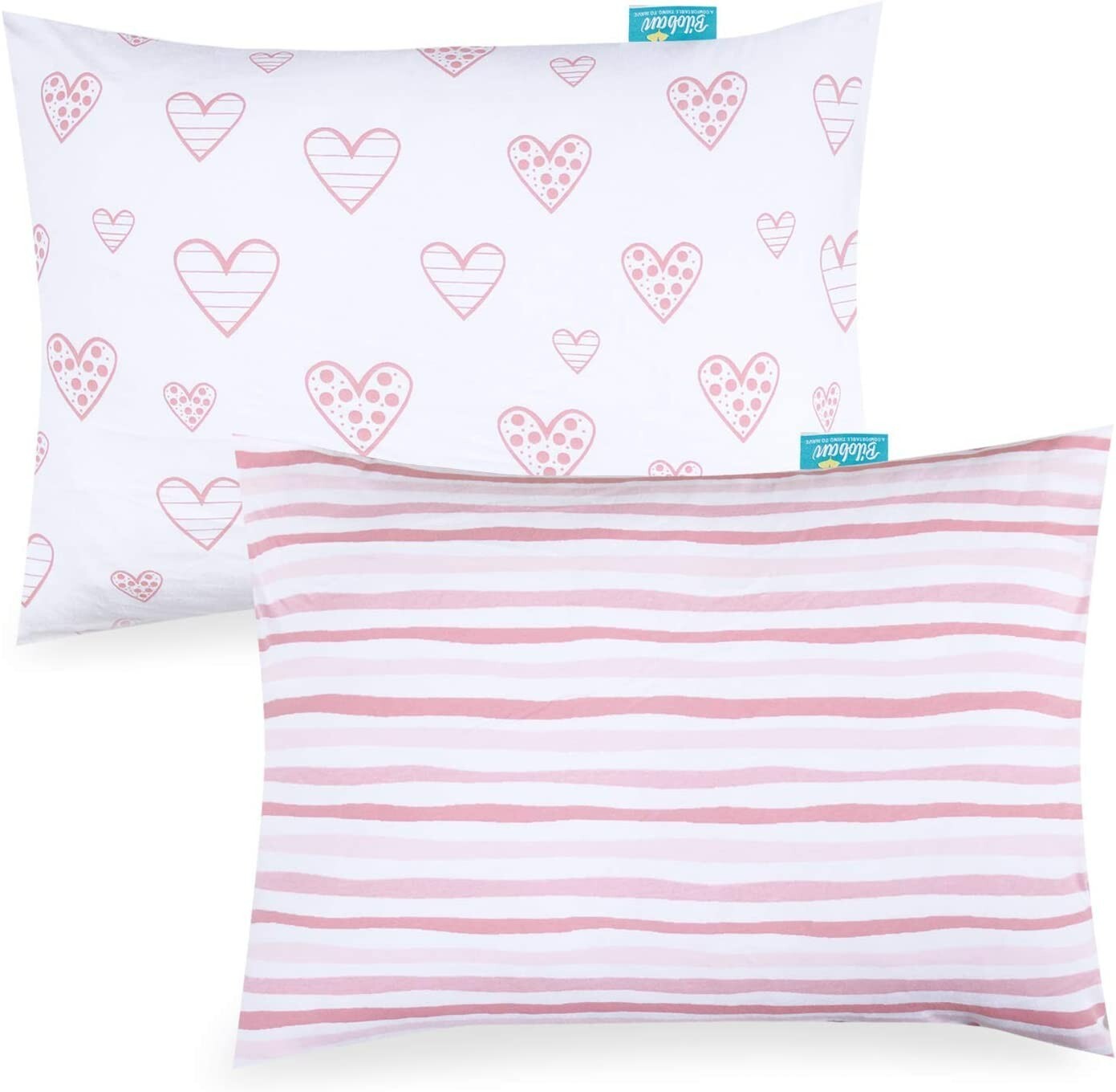 Kids Toddler Pillowcases Jersey Soft Cotton Pillow Covers 2 Pack Envelope Style