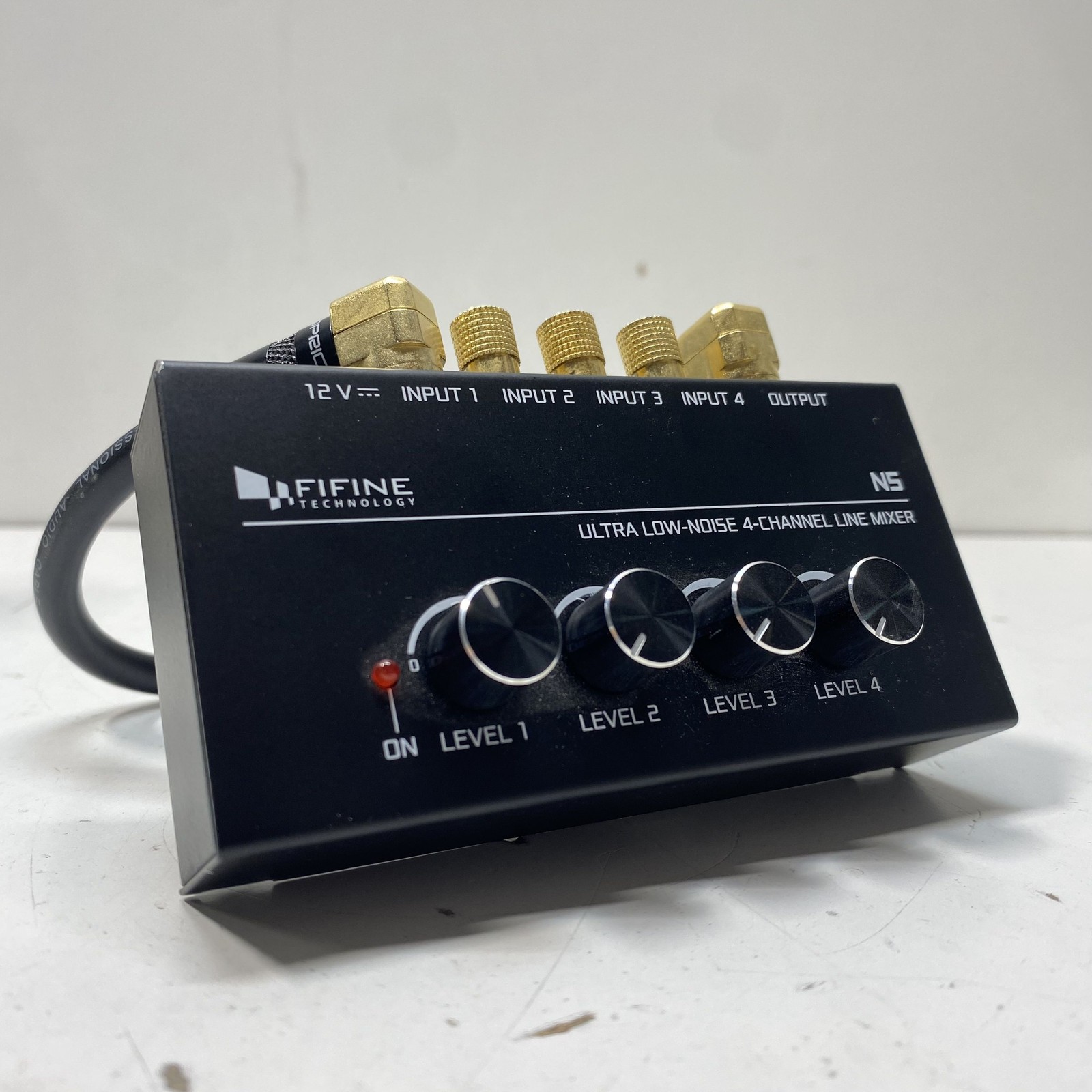 Fifine N5 Ultra Low-Noise 4-Channel Line Mixer Micro Audio Mixer Tested