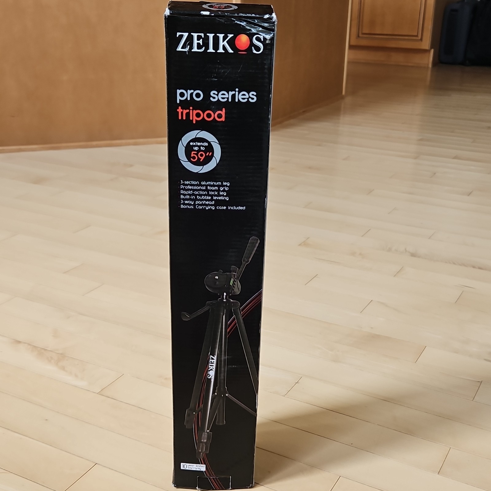 Zeikos Pro Series Aluminum Tripod 3-Way Panhead 59" w/ Case & Quick Release