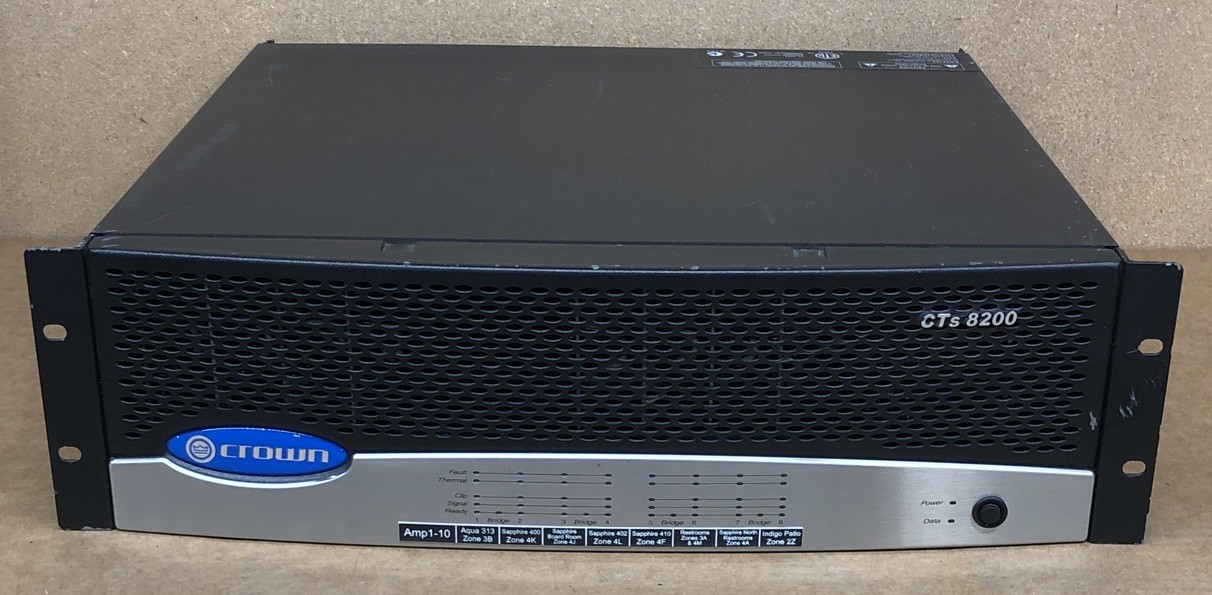 Crown CTS 8200 Rack Mount 8-Channel Professional Power Amplifier Tested Read Des