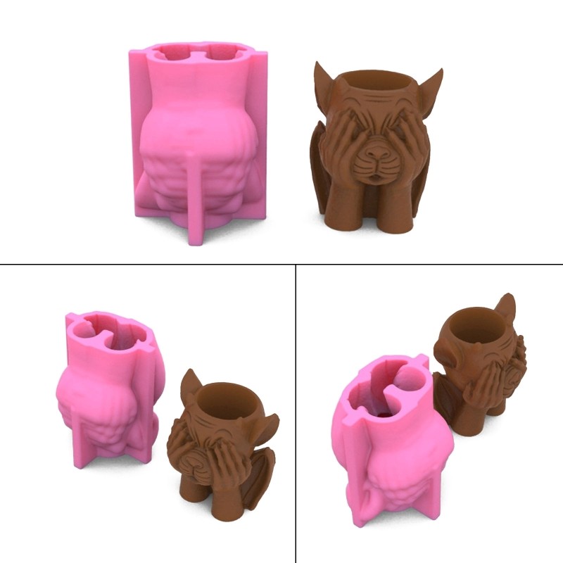 Devil Pen Holder Silicone Mold Succulent Flowerpot Clay Cement Molds