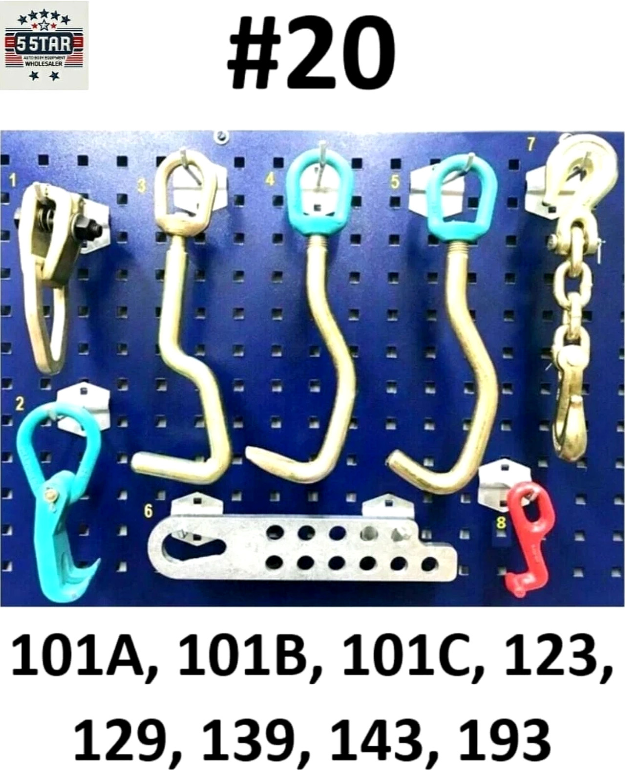 SET#20 AUTO BODY FRAME MACHINE MO Clamp style Sheet Metal Hook TOOL PLATE CLAMP