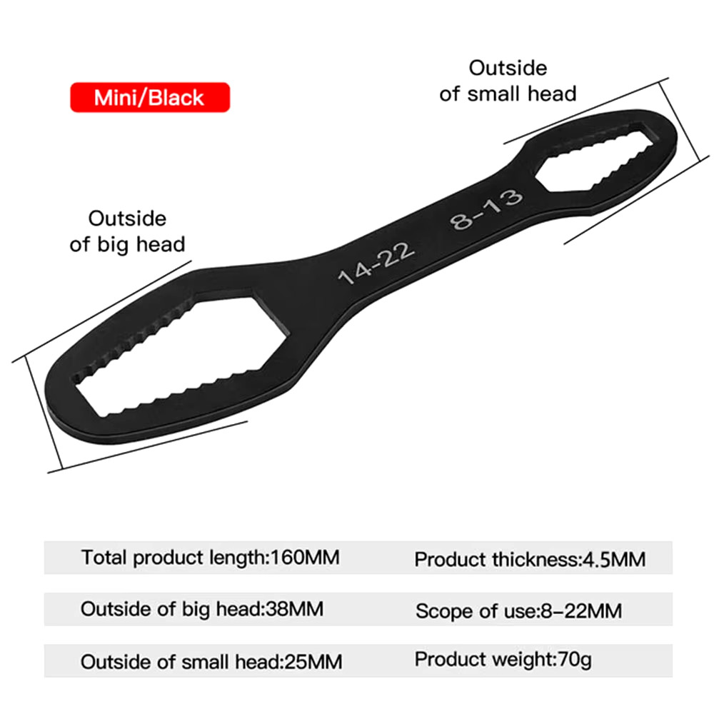8-22mm Universal Torx Wrench Adjustable Double Head Self-Tightening Tool