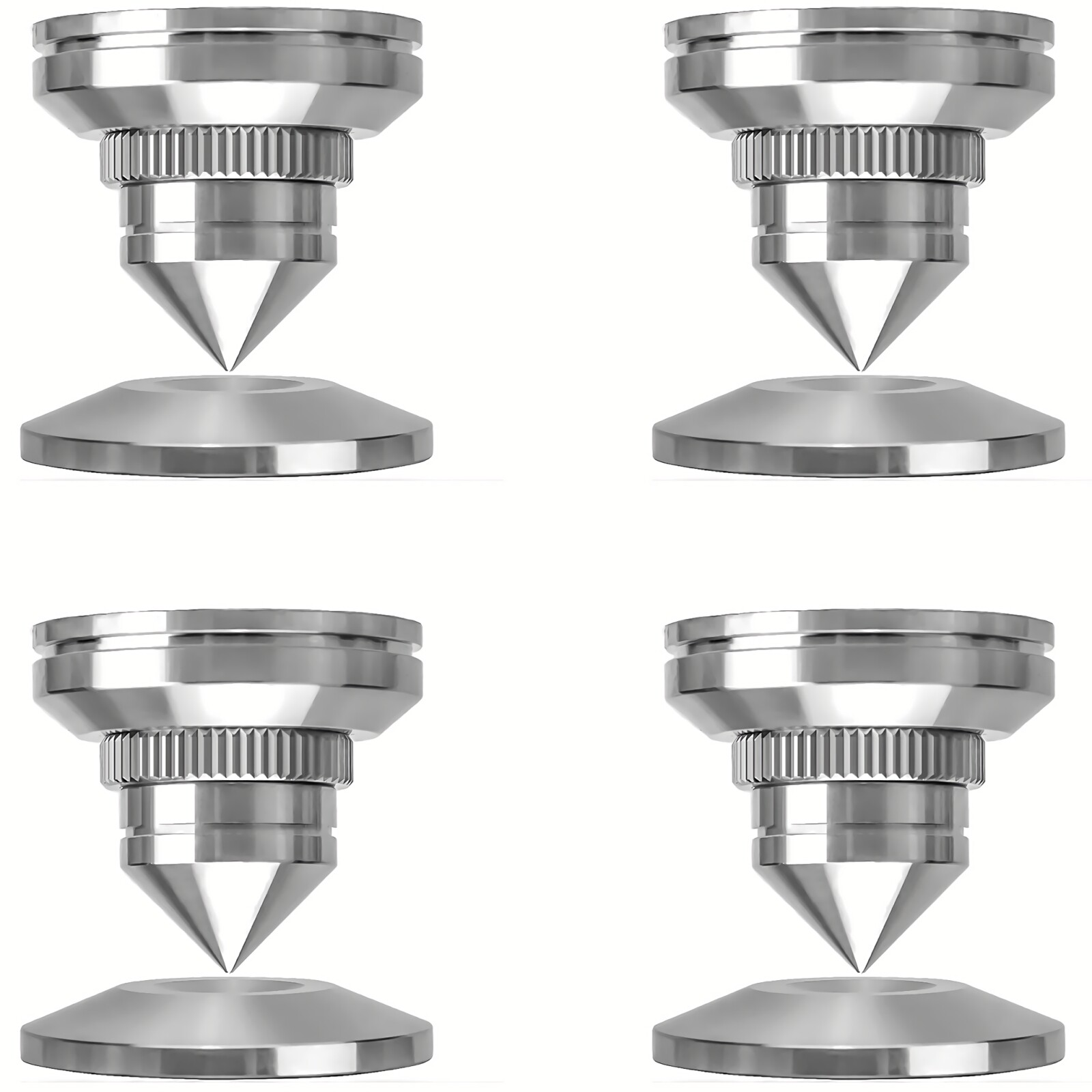 4Set Adjustable Stainless Steel HIFI Speaker Turntable Isolation Stand Feet Pad