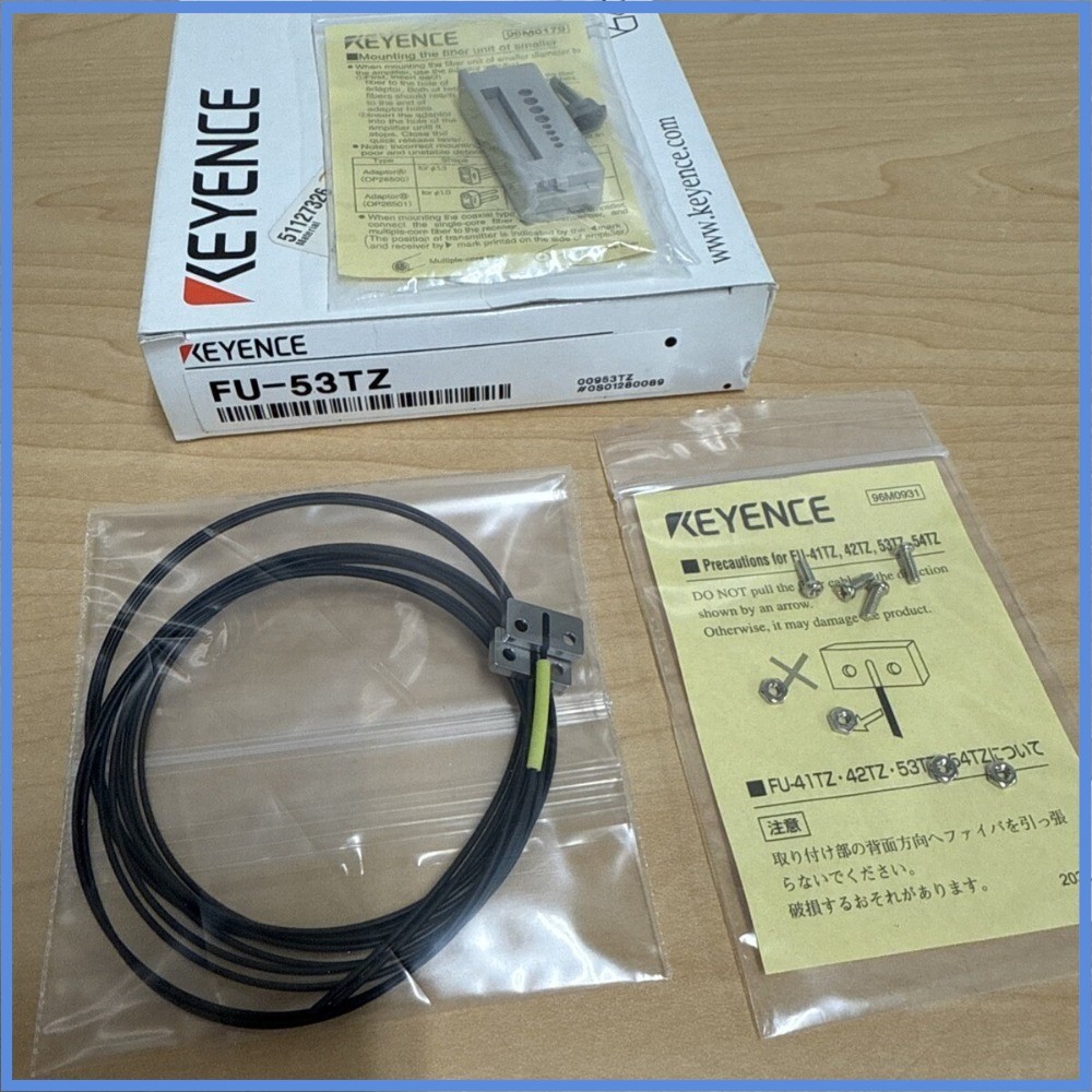 New In Box Digital Fiber Optic Sensor FU-53TZ Through-Beam Fiber Unit Keyence