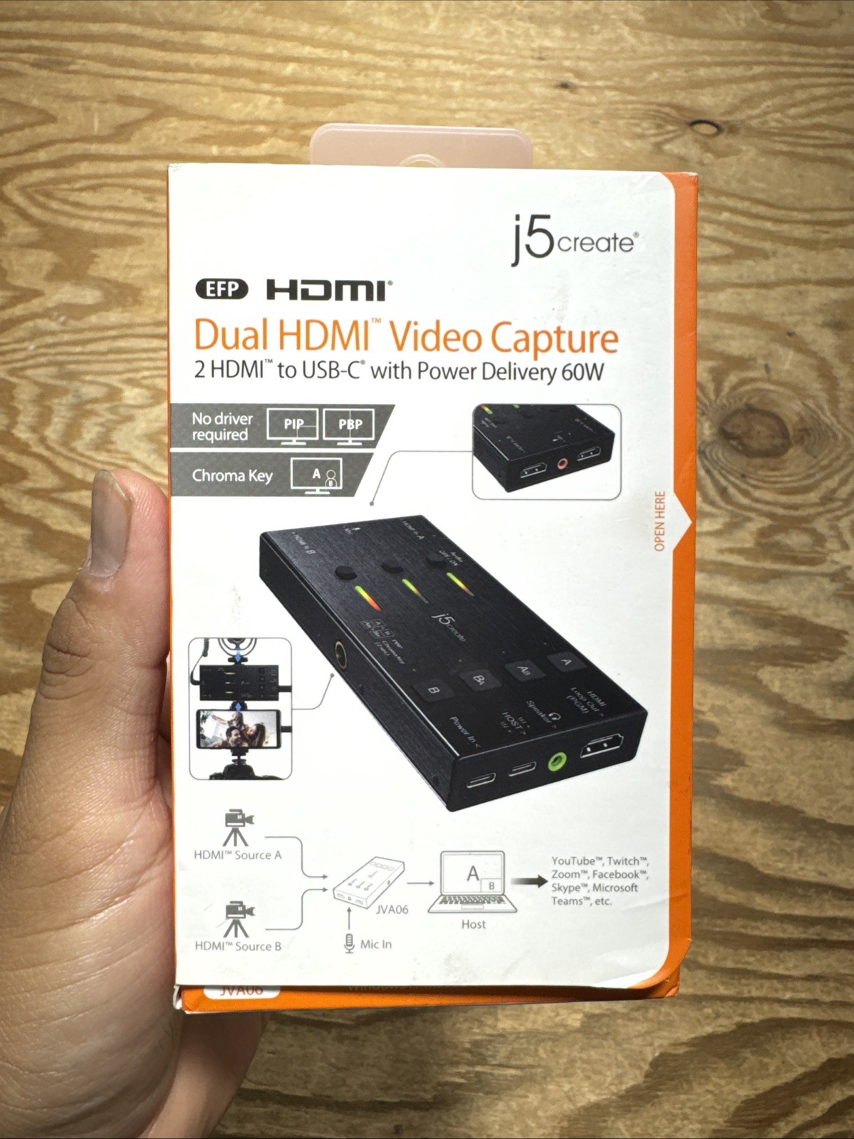 J5create Dual Hdmi Video Capture 2 HDMI to USB-c With Power Delivery 60w JVA06