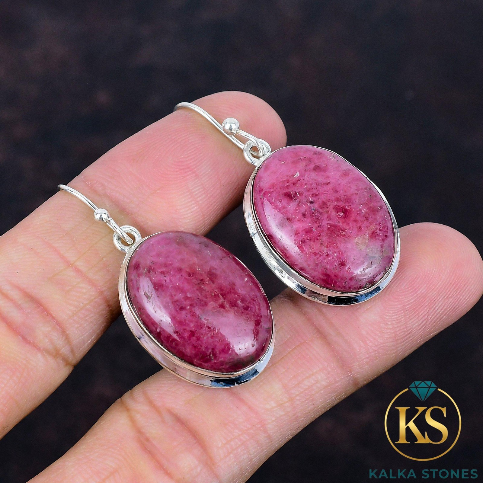 Rhodonite Earring 925 Sterling Silver Earrings Handmade Jewelry Gemstone Earring
