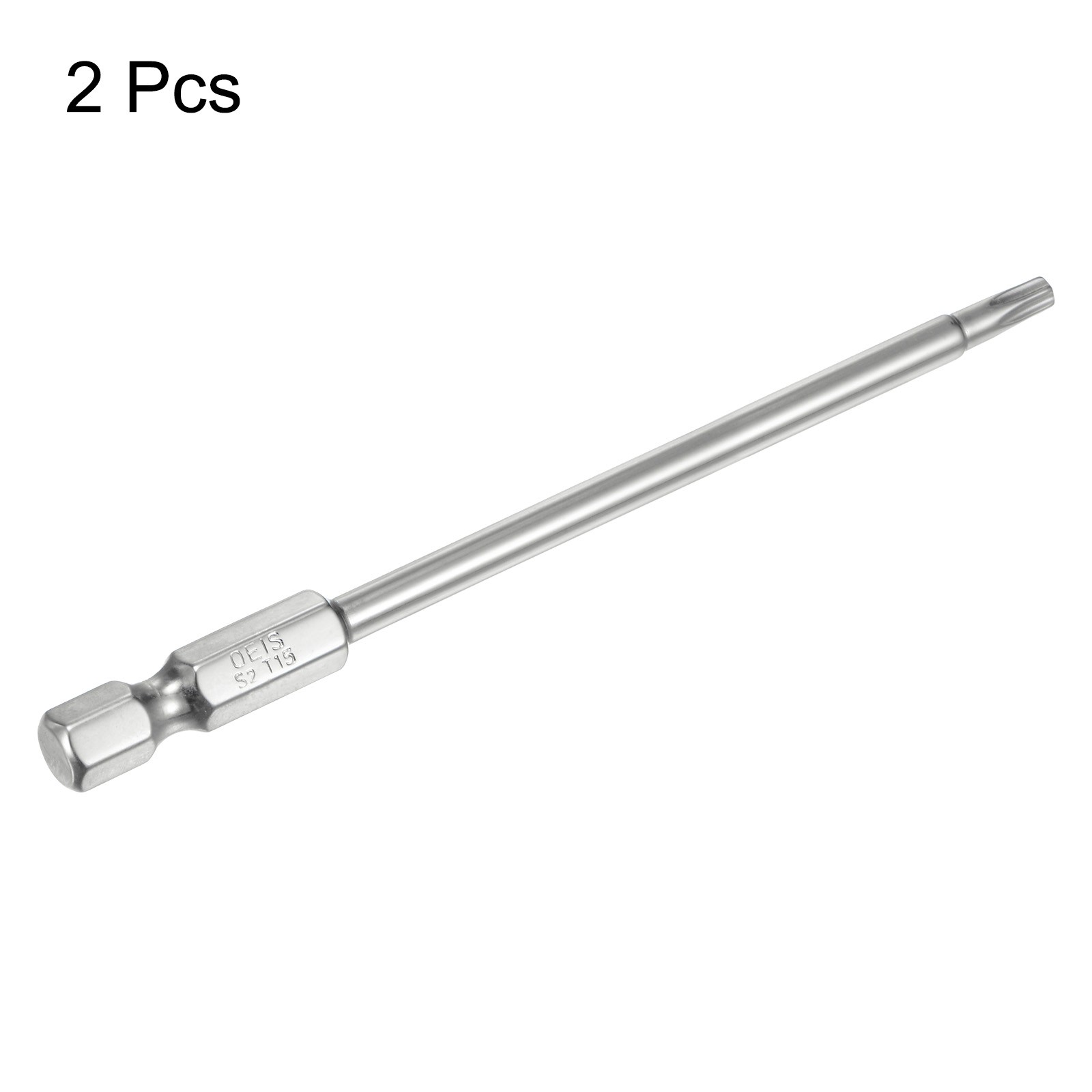 2pcs T15 Security Torx Bit 1/4" Hex Shank 4" Long Tamper Resistant Star Bits
