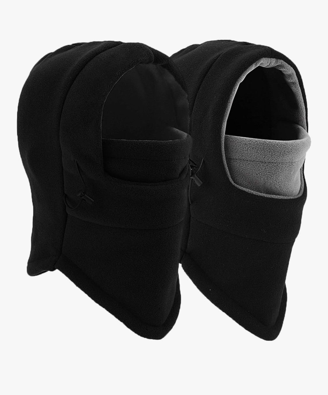 2 Pack Balaclava Fleece Ski Mask Black Gray