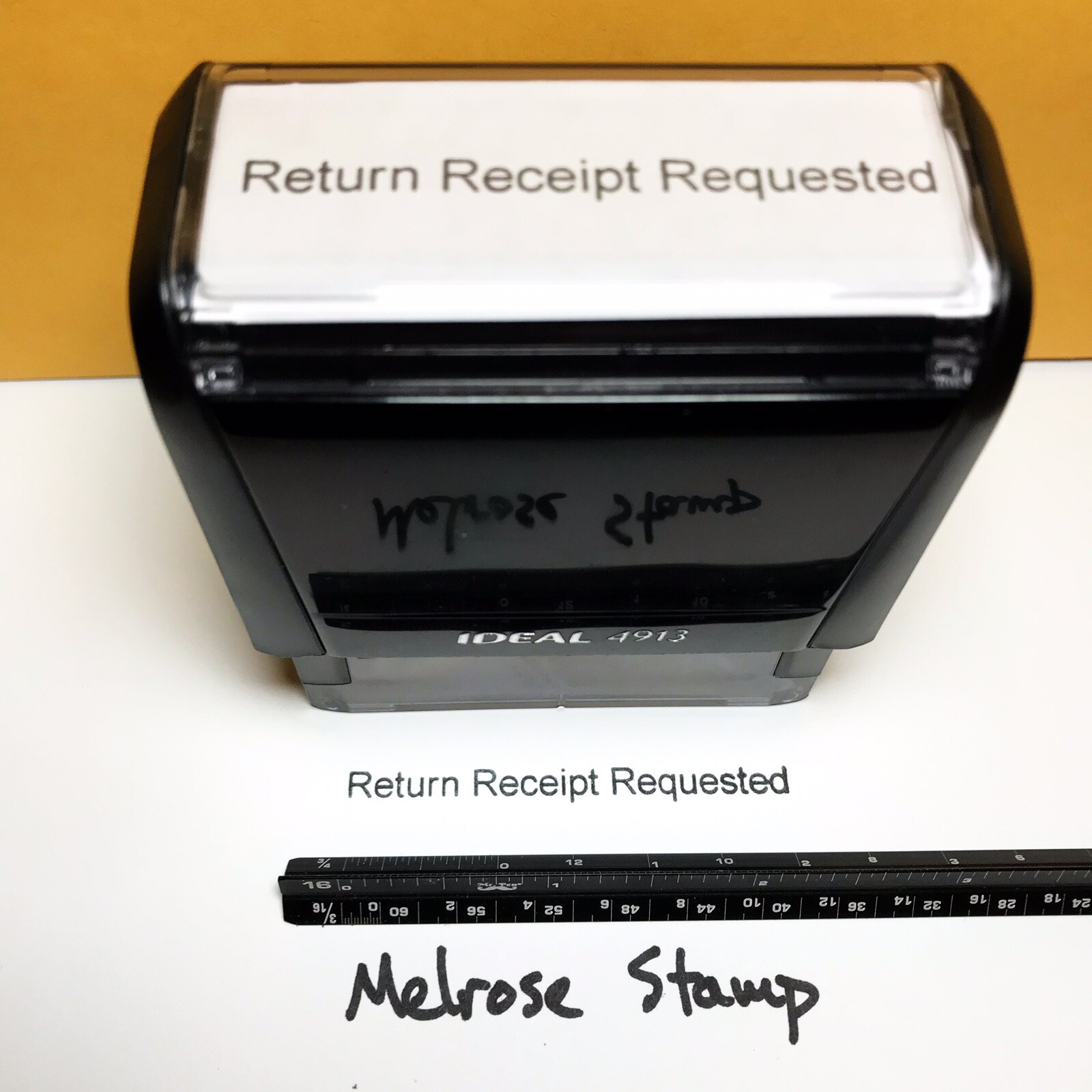 Return Receipt Requested Rubber Stamp Black Ink Self Inking Ideal 4913