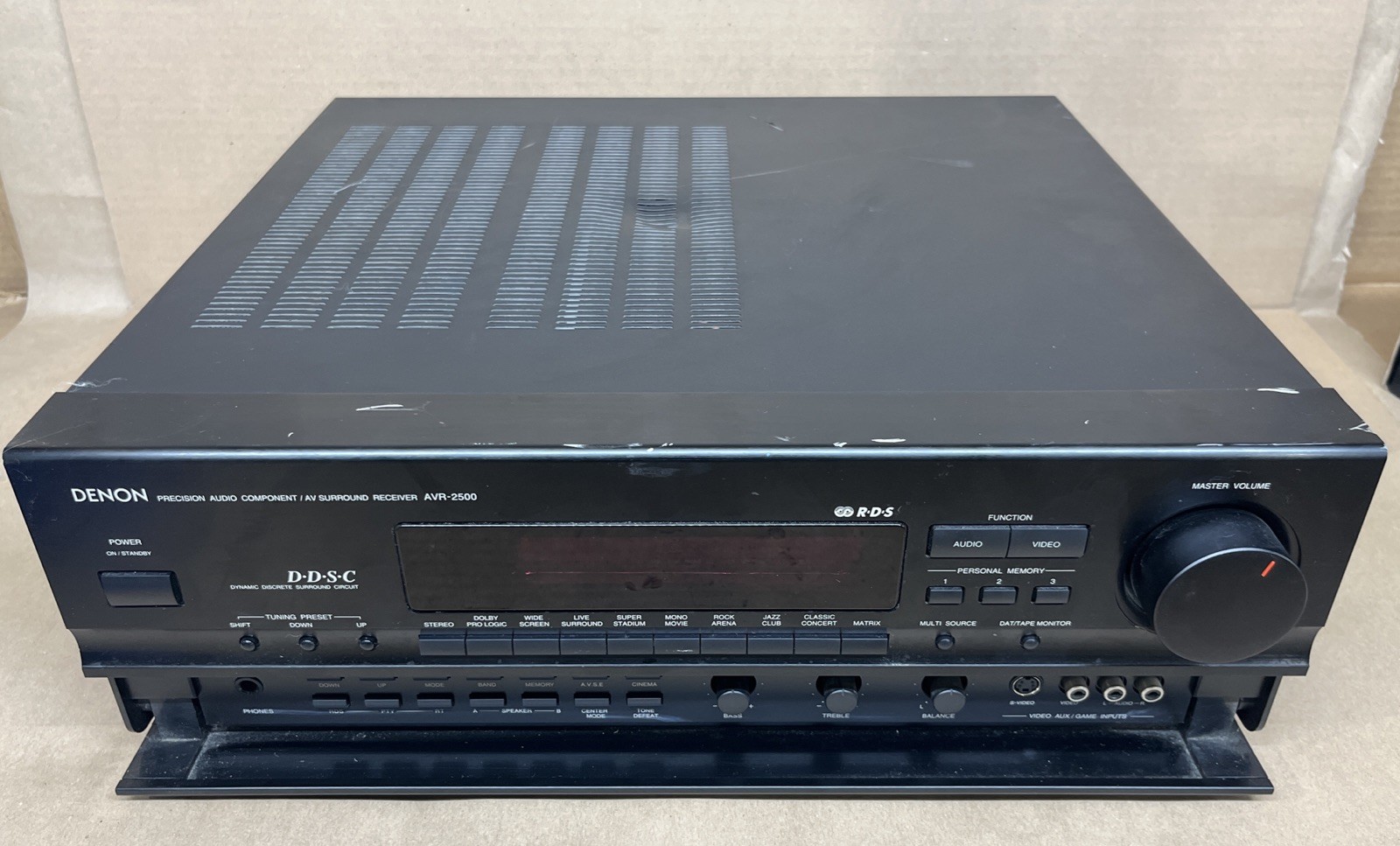 Denon AVR-2500 5.1 Channel AV Home Theater Surround Sound Receiver Tested Good