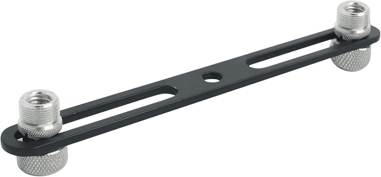 ACC-DM Dual Mic Stand Adapter Bar, 5/8" and 3/8" Threading, Steel Construction,