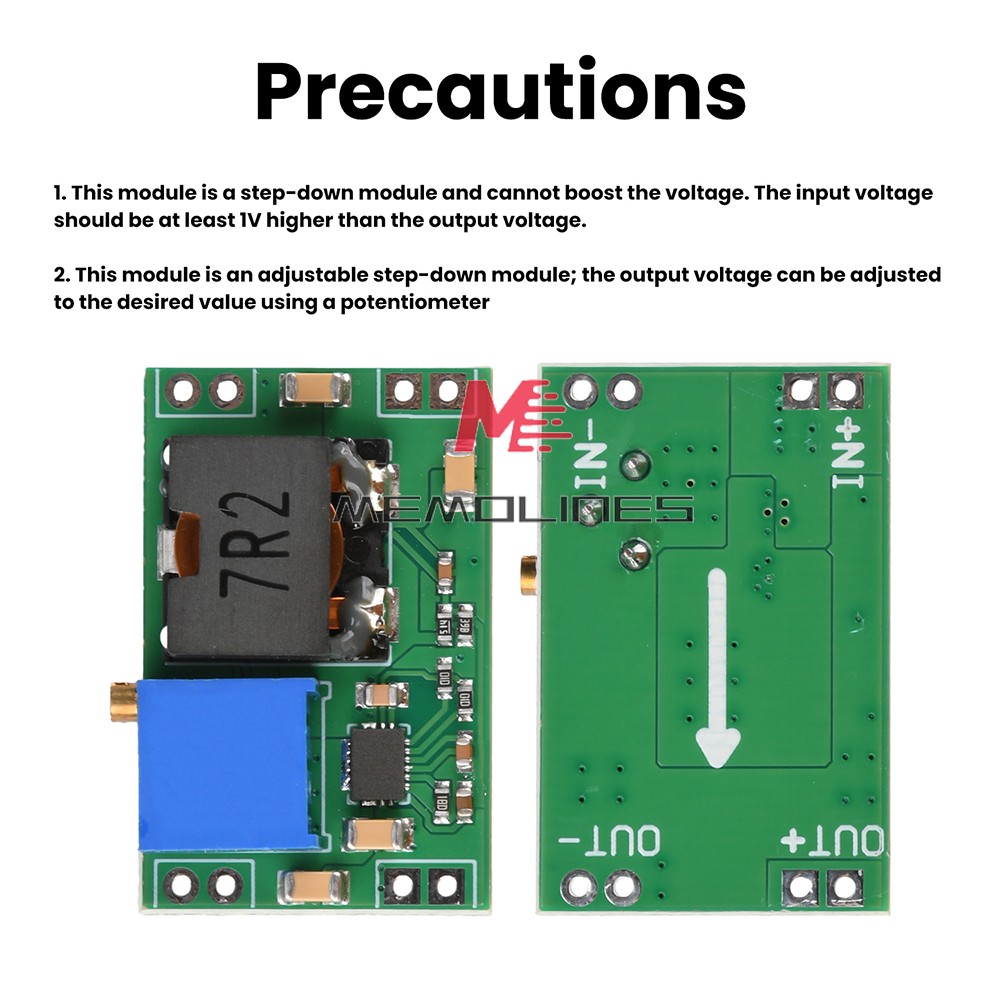 DC-DC Adjustable Step-Down Power Supply Module 4.5~36V to 5V/12V/24V 5.6A Max