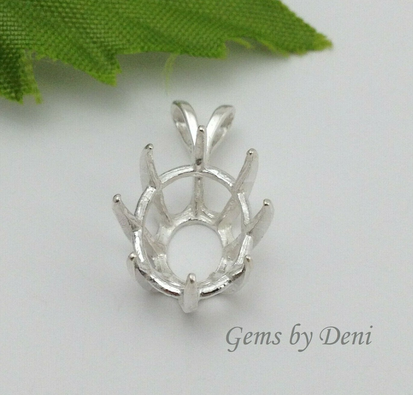 Sterling Silver Oval Deep Cut Pre-Notched Pendant Casting