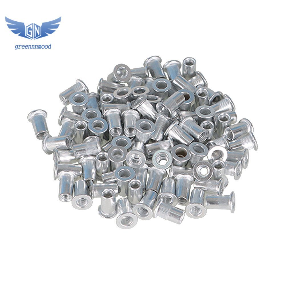 100 Pcs 10-24 Aluminum Flange Nutserts Rivet Nut Rivnut Nutsert 0.5" Length