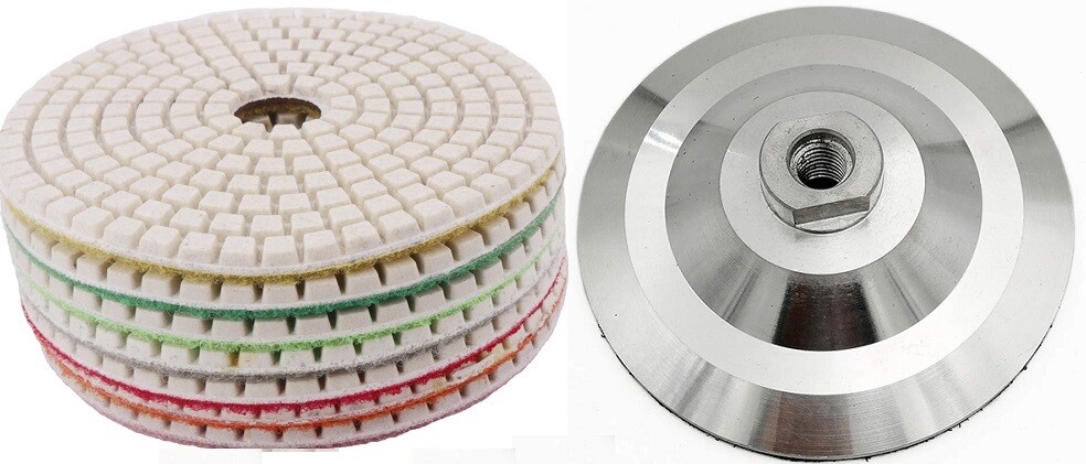 22pcs Diamond Pads 4in Wet/Dry for Granite Marble Countertop Concrete Grinding