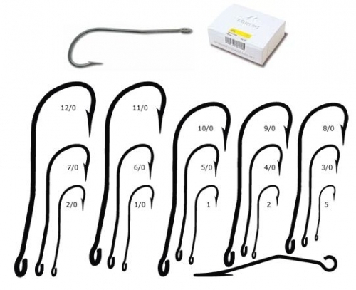 100 Mustad 31022D Kirbed Open Ring Limerick Hook 9/0 Fluke Flounder Eel Teaser