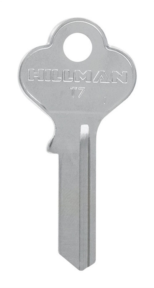 Hillman 85398 Brass Nickel T7 Universal Single Sided Blank Key (Pack of 10)