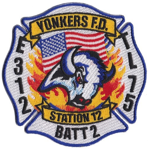 Yonkers, NY  Engine 312 TL 75 Station 12 Batt 2 Fire -- Patch NEW