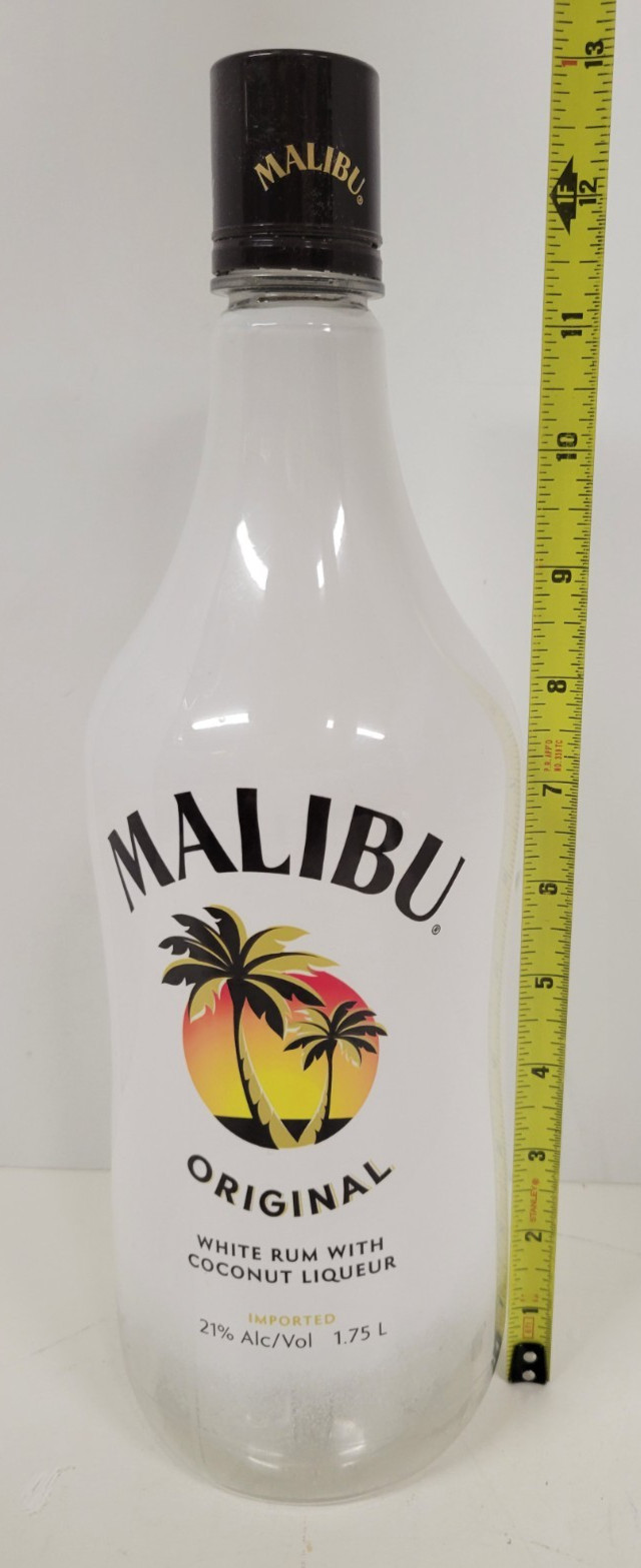Empty Plastic Bottle Malibu Original White Rum w/Coconut Liqueur 1.75 L
