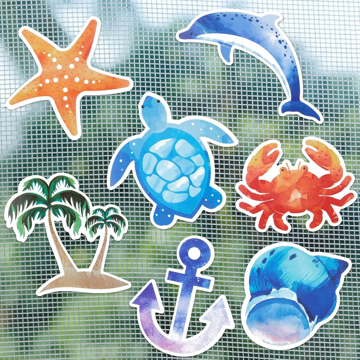 7 Set Ocean Screen Door Magnets Decorative Double Sided Magnetic Sticker Turt...