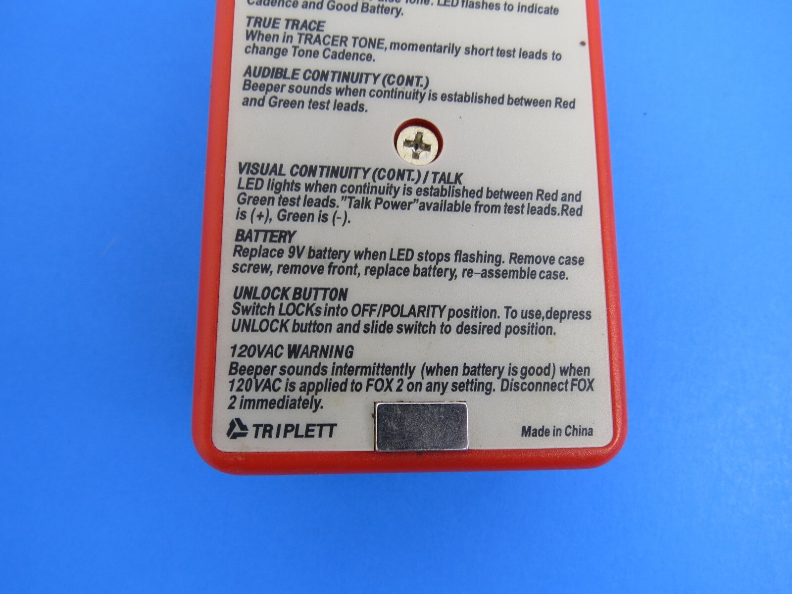 TRIPLETT FOX 2 Line Cable Wire Tracing Device