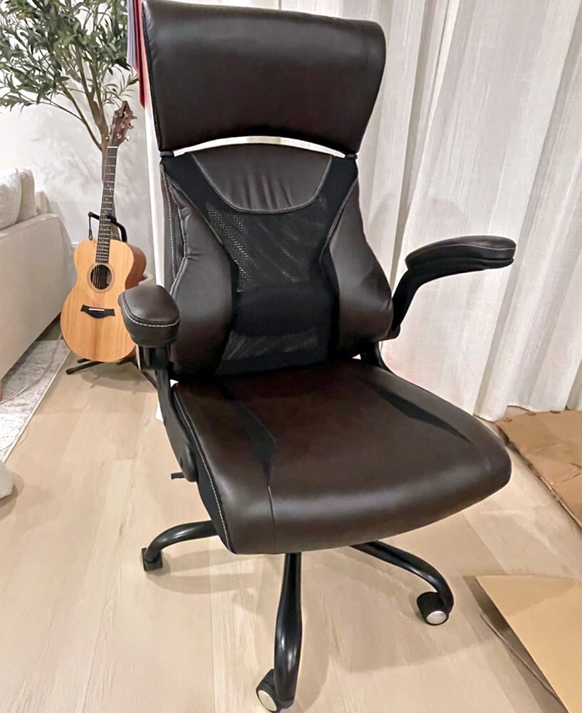 EXECUTIVE OFFICE LEATHER CHAIR HIGH BACK ERGONOMIC ADJUSTABLE HEADREST 5 WHEELS