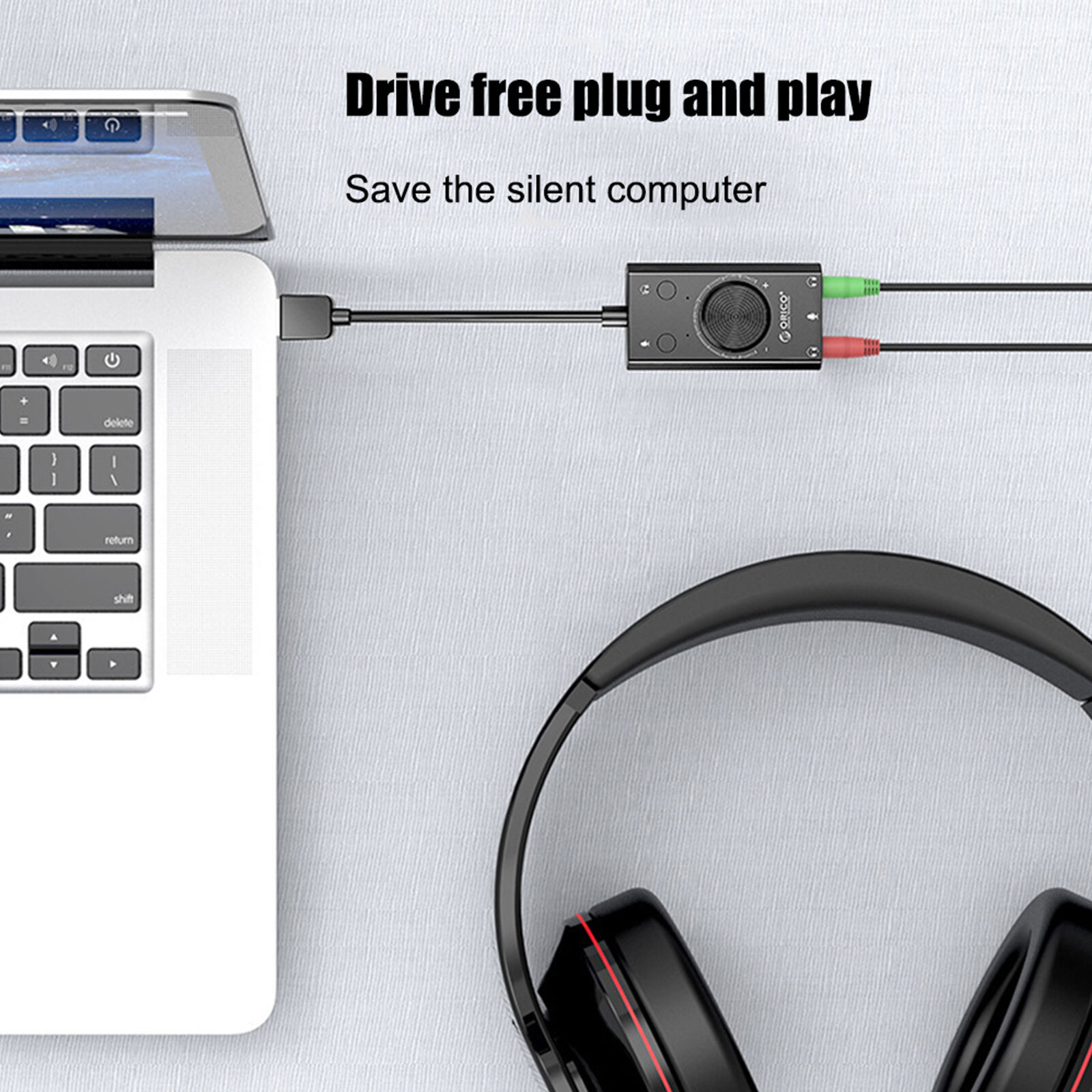 3Port USB Sound Card 7.1 Channel External Audio Adapter 3.5mm Stereo Headset Mic