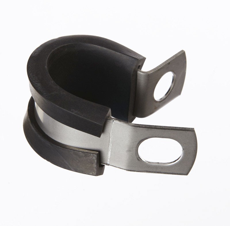 Jandorf 61528 Black Stainless Steel Insulated Cushion Clamp 1/2 Dia. x 0.5 W in.