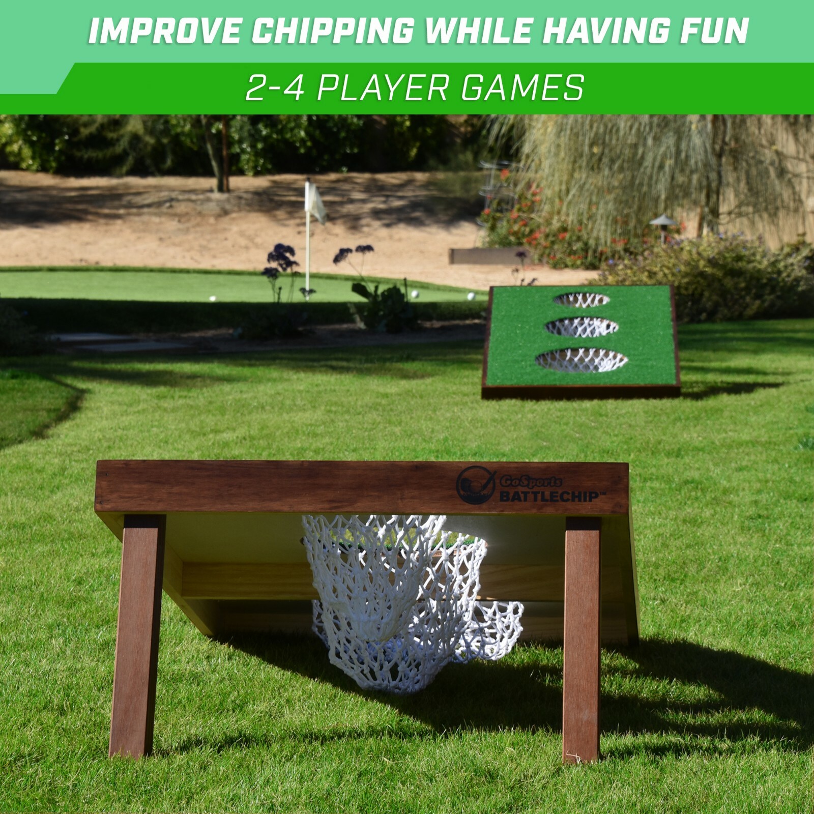 GoSports BattleChip VERSUS Golf Game | Includes Two Targets, 16 Balls, Mat