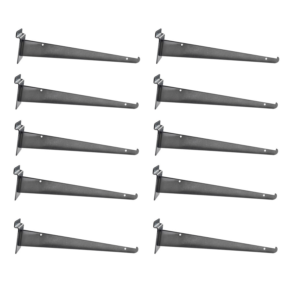 12" Slatwall Shelf Bracket Knife Shelf Display Shelf, Metal, Chrome - PACK 20
