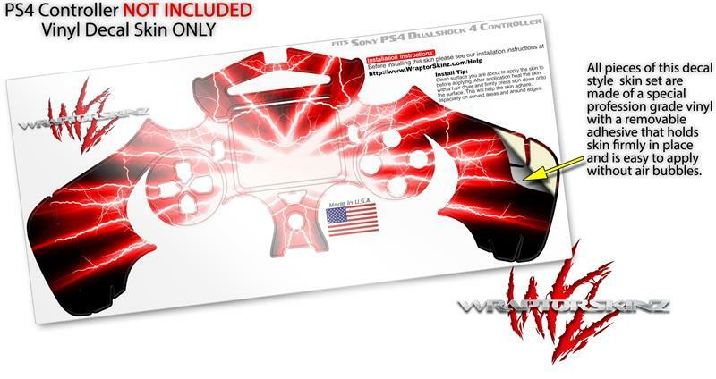 Skin for Playstation 4 Sony PS4 Controller Lightning Red