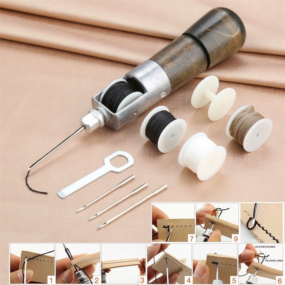 Lock Stitching Tool Needle Thread Leather Stitching Tool Belt Strips Shoemaker