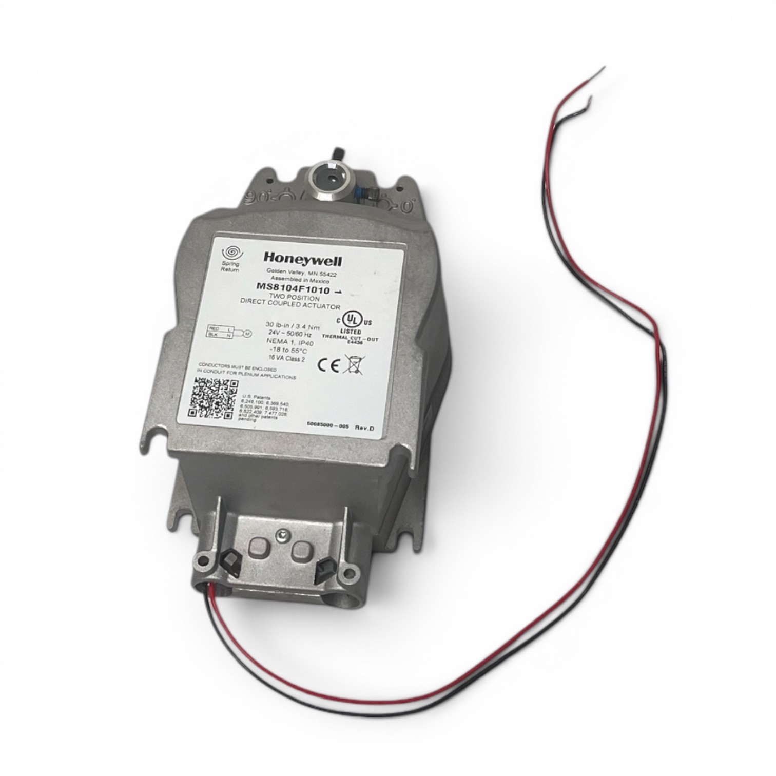 Honeywell MS8104F1010 Two Position Direct Coupled Actuator