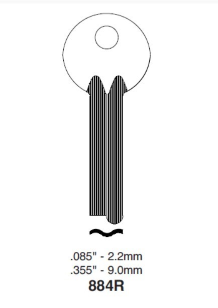 Ilco 884R for Yale Key Blank uncut *(1 Pc)